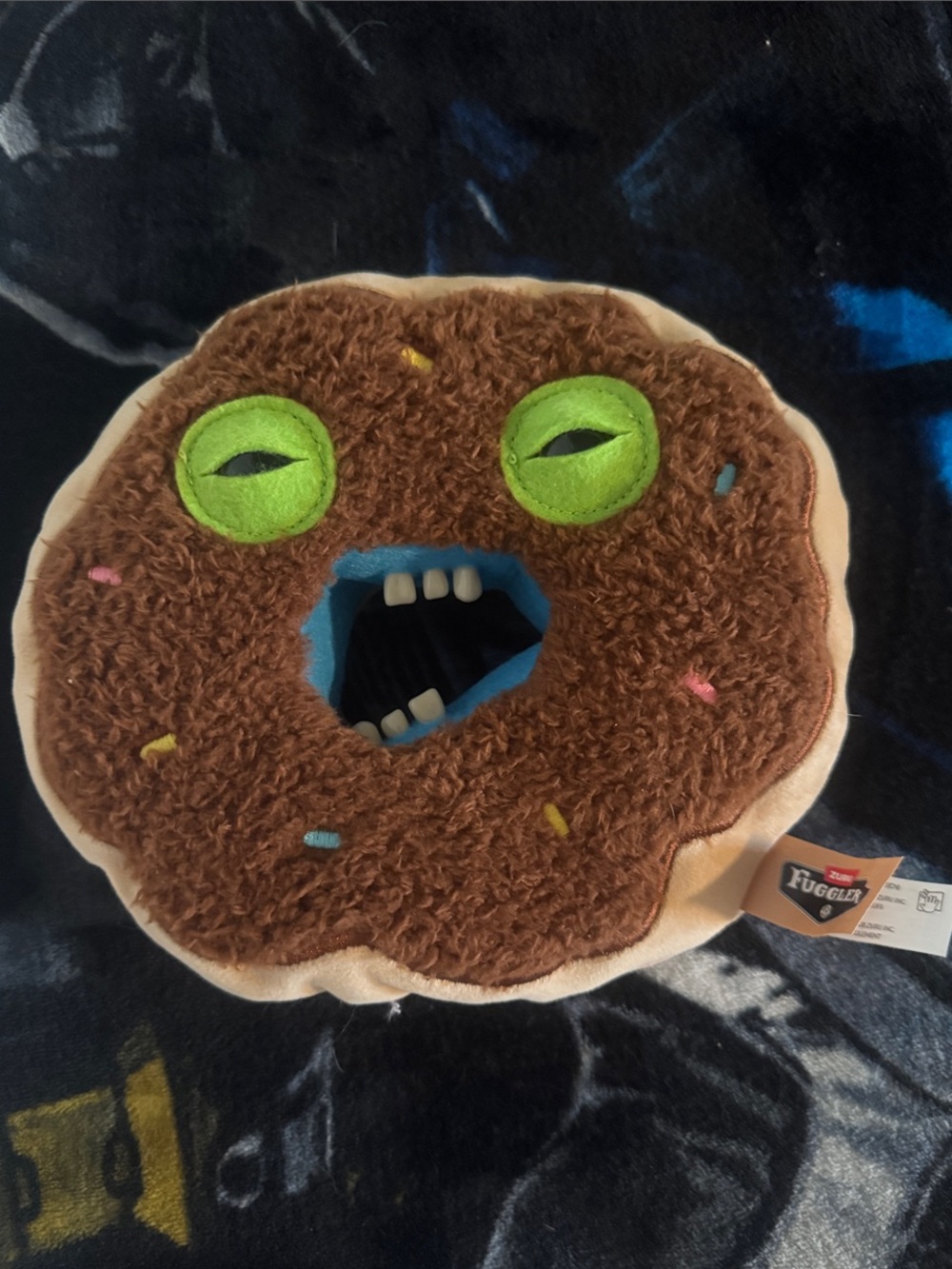 Fugglicious Fuggler Donut Plush Toy - Brown with Green Eyes